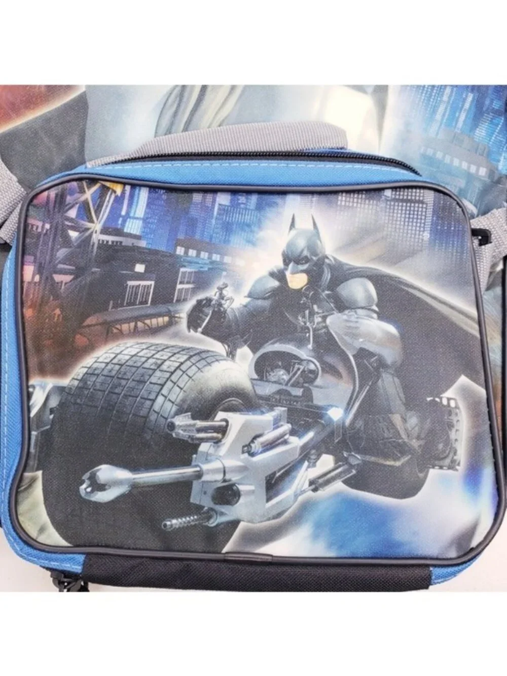 Batman The Dark Knight Rises Backpack Blue & Black With Detachable Lunchbox